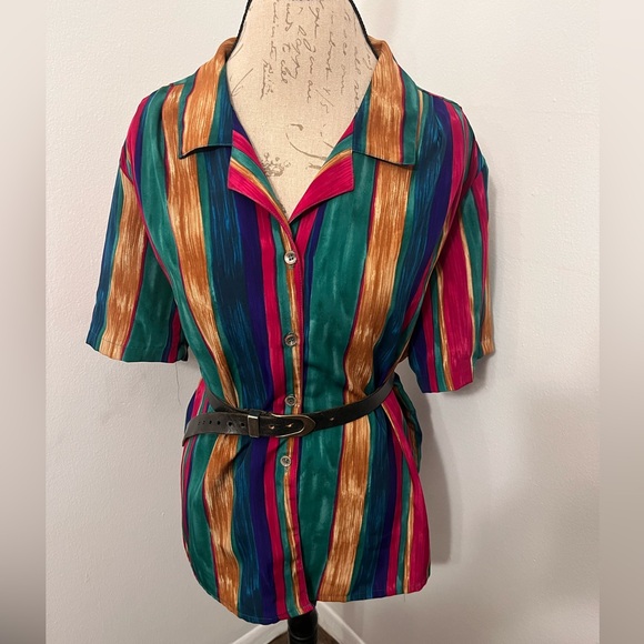 Vintage TRUFFLES size XL beautiful button down blouse - Picture 1 of 7